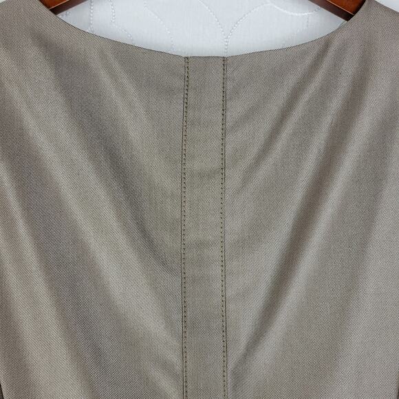 Calvin Klein Dress 8 Taupe Metallic Sleeveless Sheath Lined Career Tailored NEW - Picture 6 of 12